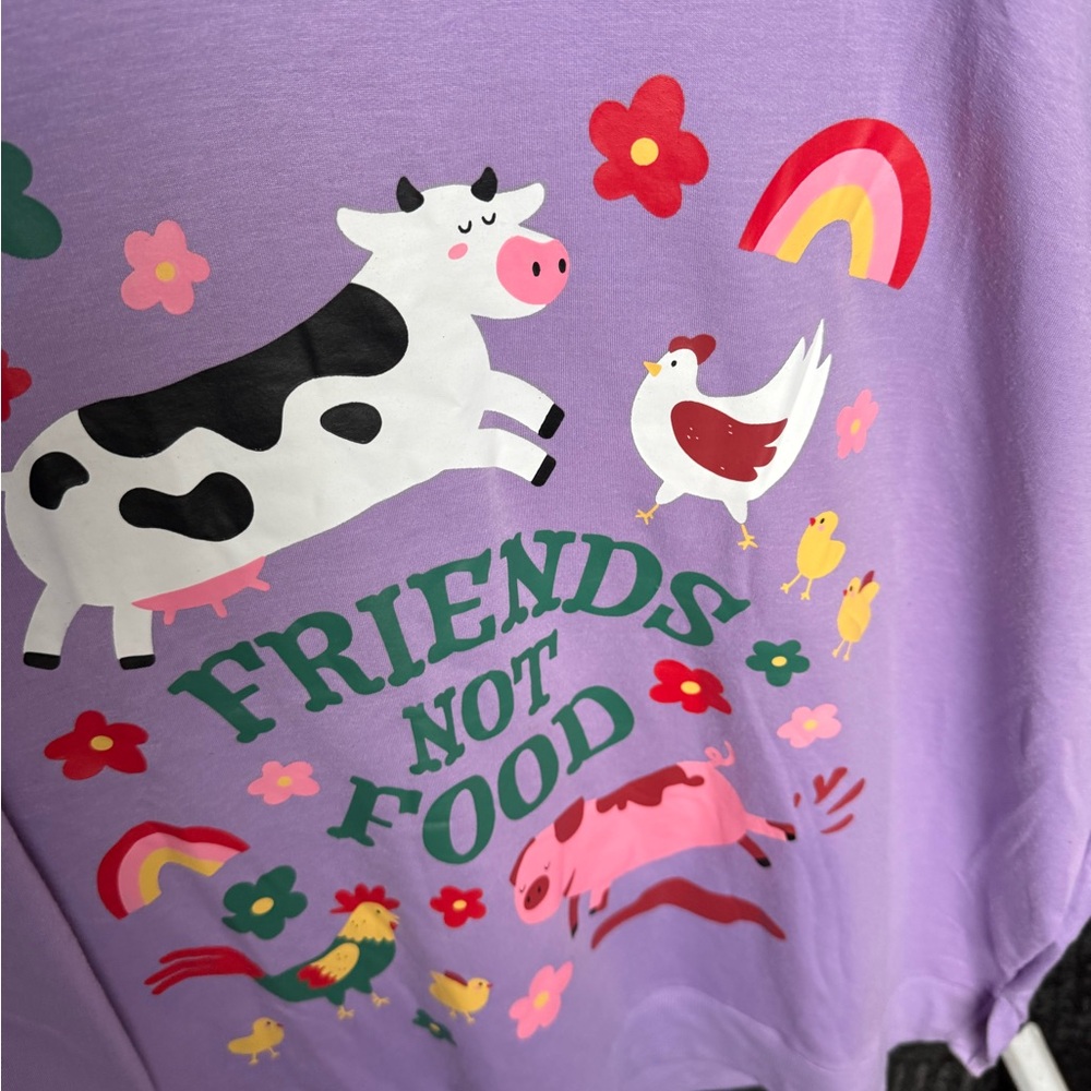 Lularoe Hannah Purple Shirt with Fun Animal Print